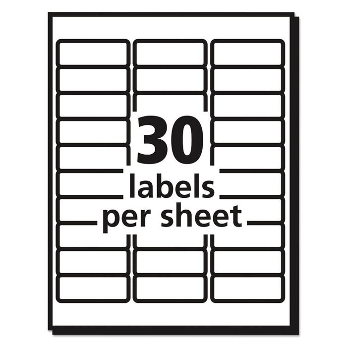 Matte Clear Easy Peel Mailing Labels w/ Sure Feed Technology, Laser Printers, 1 x 2.63, Clear, 30/Sheet, 10 Sheets/Pack
