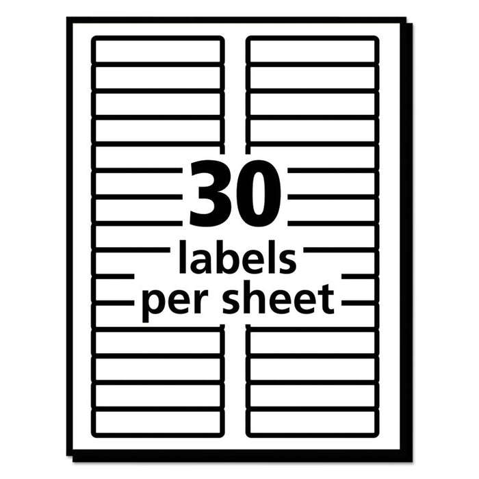 EcoFriendly Permanent File Folder Labels, 0.66 x 3.44, White, 30/Sheet, 25 Sheets/Pack