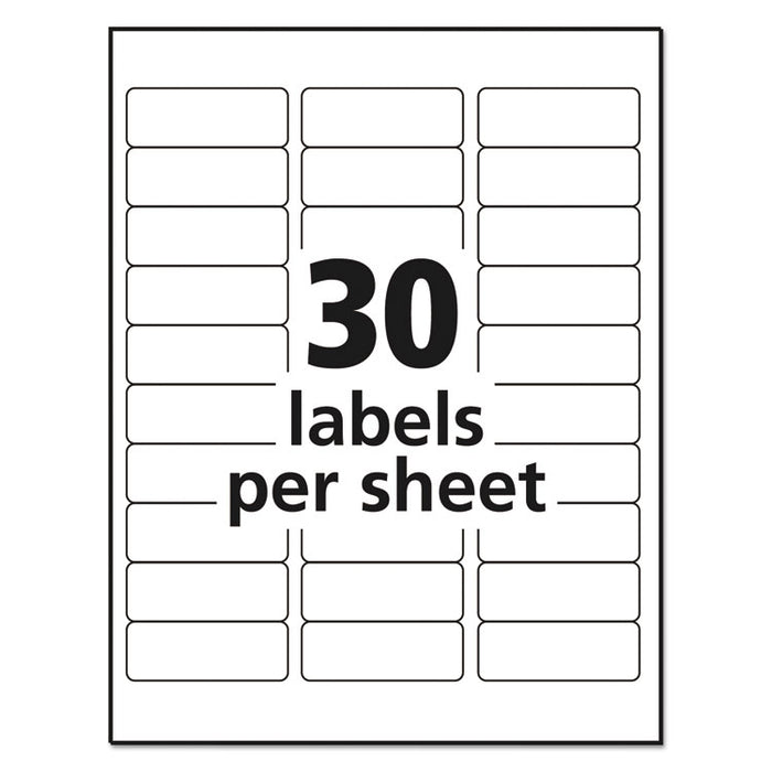 Matte Clear Easy Peel Mailing Labels w/ Sure Feed Technology, Inkjet Printers, 1 x 2.63, Clear, 30/Sheet, 10 Sheets/Pack