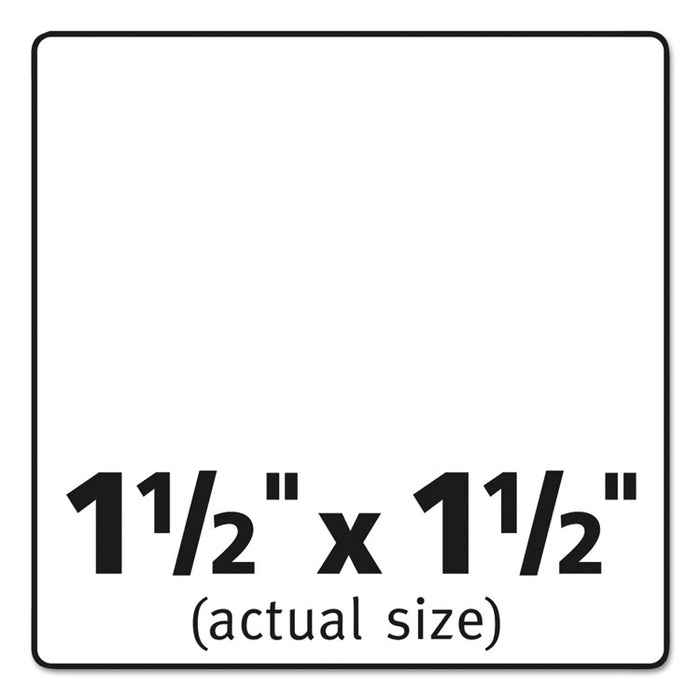 Square Labels w/ Sure Feed & TrueBlock, 1 1/2 x 1 1/2, White, 600/PK