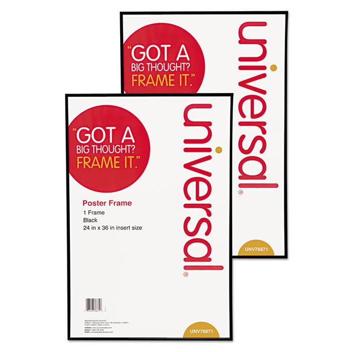 Glossy Black Poster Frame, 24 x 36, 2/Carton