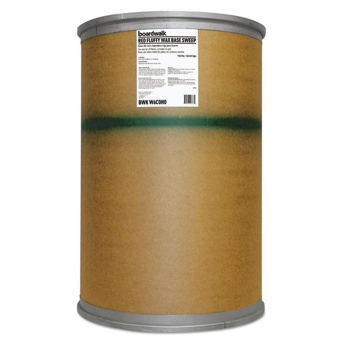 Blended Wax-Based Sweeping Compound, Red, Grit-Free, 150lbs, Drum
