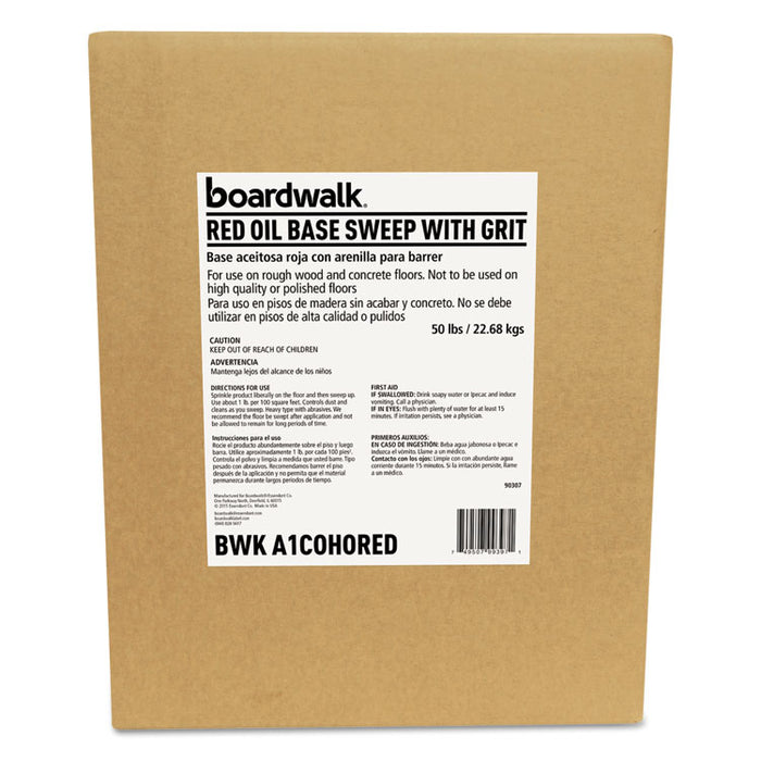 Oil-Based Sweeping Compound, Grit, Red, 50lbs, Box