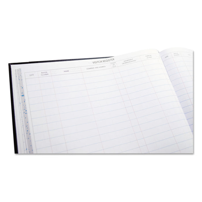 Detailed Visitor Register Book, Black Cover, 208 Ruled Pages, 9.5 x 12.25