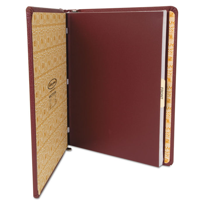 Looseleaf Minute Book, Red Leather-Like Cover, 250 Unruled Pages, 8 1/2 x 11