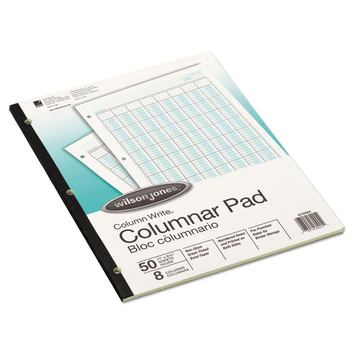 Accounting Pad, (8) 6-Unit Columns, 8.5 x 11, Light Green, 50-Sheet Pad