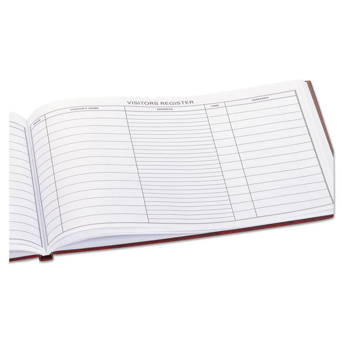 Visitor Register Book, 5 Column Format, Red Cover, 10.5 x 8.5 Sheets, 112 Sheets/Book