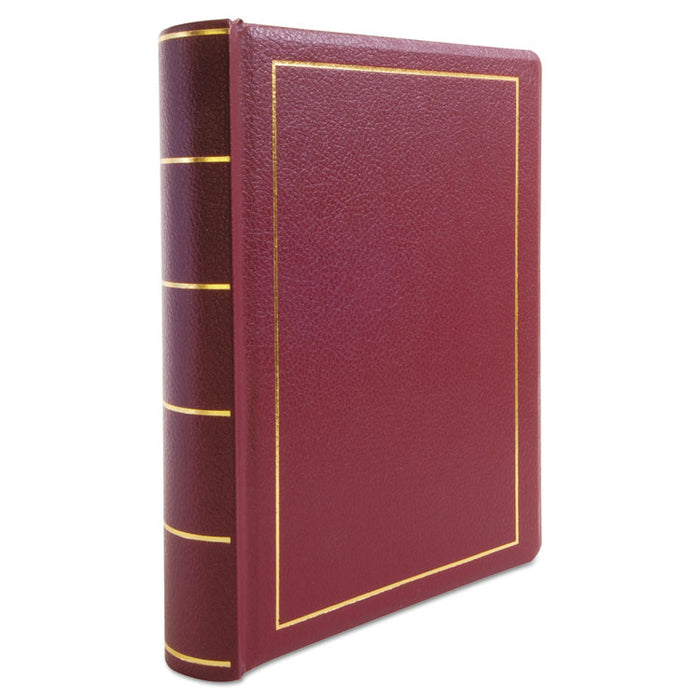 Looseleaf Minute Book, Red Leather-Like Cover, 250 Unruled Pages, 8 1/2 x 11
