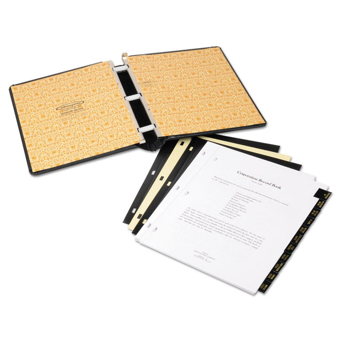 Corp Record/Minute Book Complete Outfit, Black, 75 Unruled Pages, 8 1/2 x 11