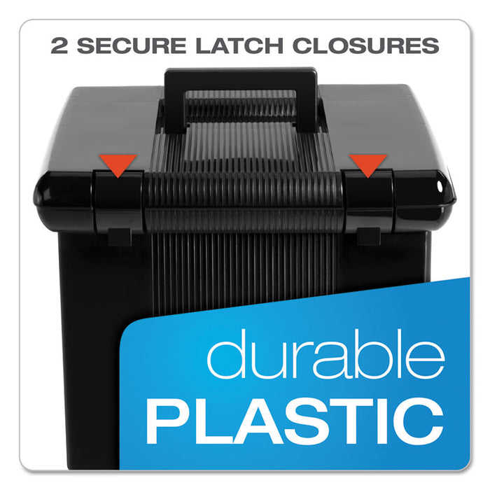 Portable File Boxes, Letter Files, 13.88" x 14" x 11.13", Black