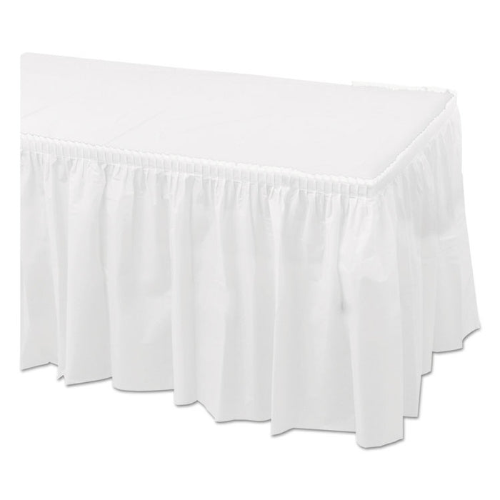 Tableskirts, Plastic, White, 29" x 14 ft, 6/Carton
