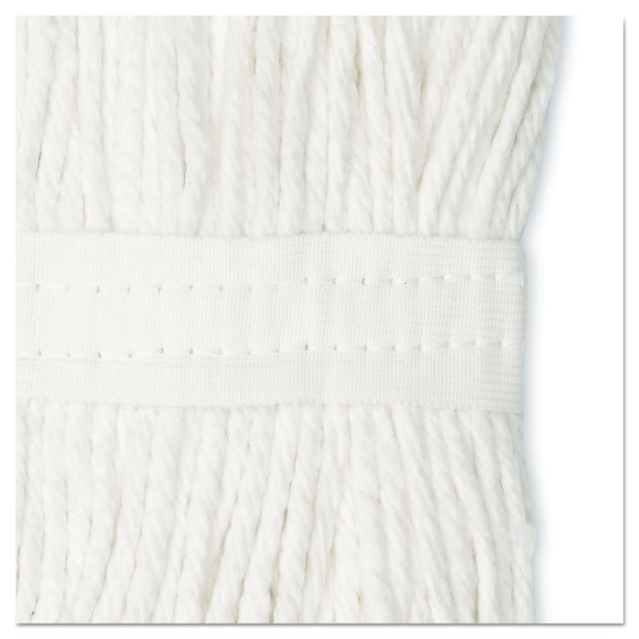 Cut-End Wet Mop Head, Cotton, #16, White, 12/Carton