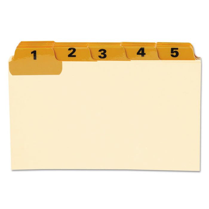Manila Index Card Guides with Laminated Tabs, 1/5-Cut Top Tab, 1 to 31, 3 x 5, Manila, 31/Set