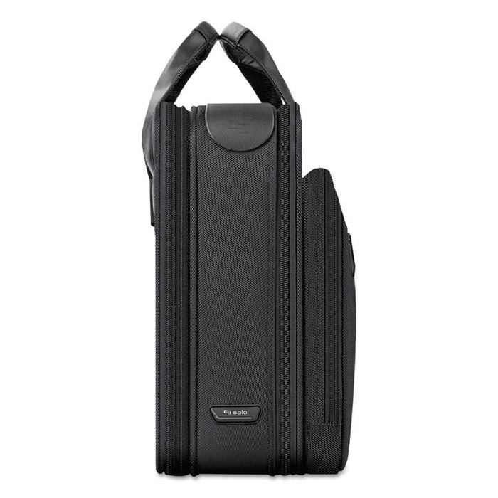 Classic Smart Strap Briefcase, Fits Devices Up to 16", Ballistic Polyester, 17.5 x 5.5 x 12, Black