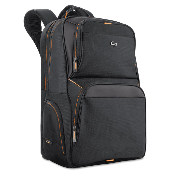 Urban Backpack, Fits Devices Up to 17.3", Polyester, 12.5 x 8.5 x 18.5, Black