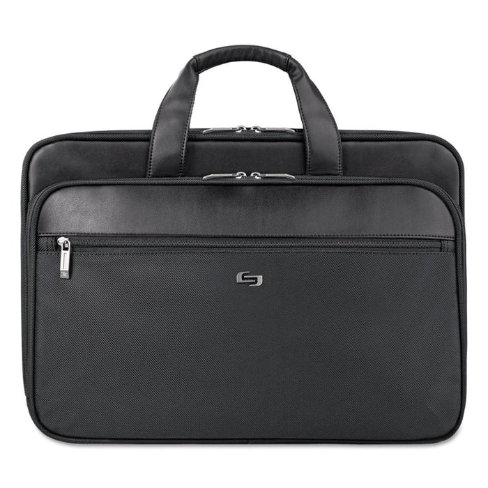 Classic Smart Strap Briefcase, Fits Devices Up to 16", Ballistic Polyester, 17.5 x 5.5 x 12, Black