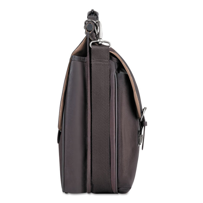 Executive Leather Briefcase, 16", 16 1/2" x 5" x 13", Espresso