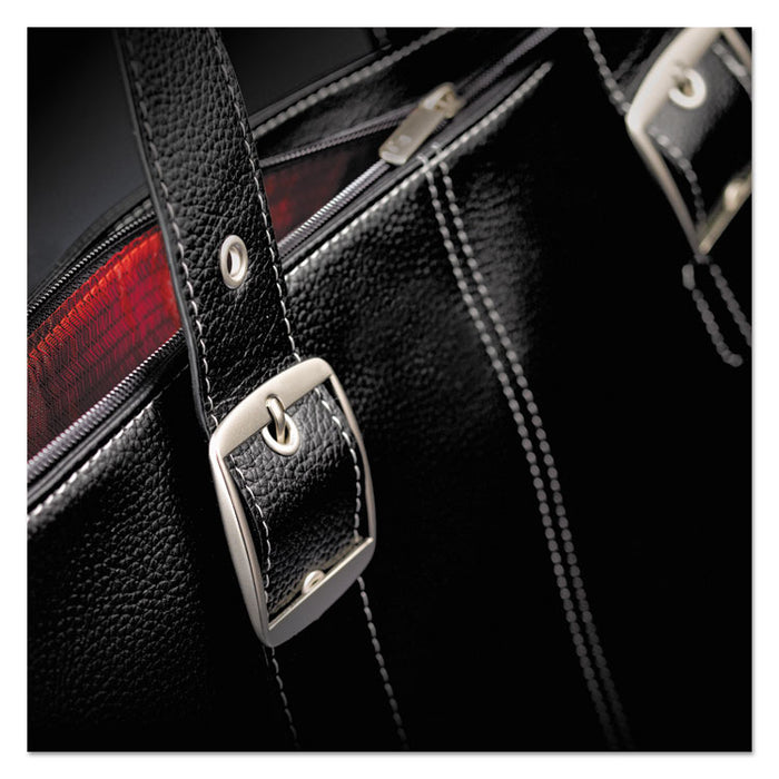 Classic Tote, 15.6", 13 3/4" x 17 1/2" x 3 3/4", Black/Red