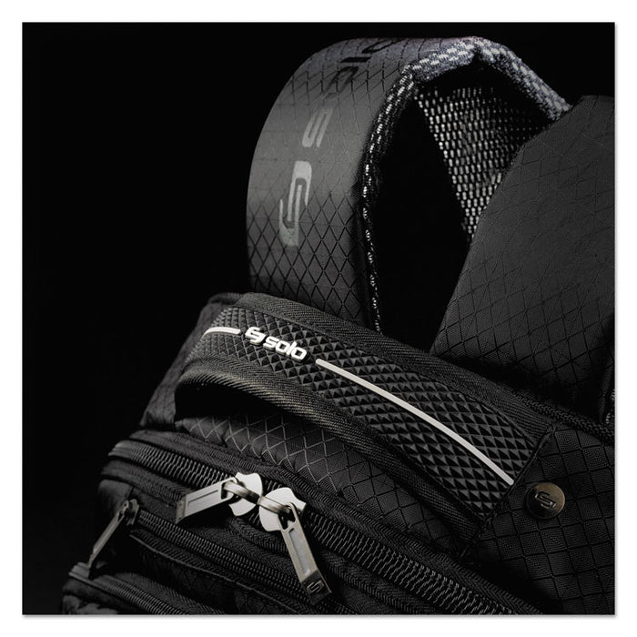 Active Laptop Backpack, Fits Devices Up to 17.3", Polyester, 12.5 x 6.5 x 19, Black