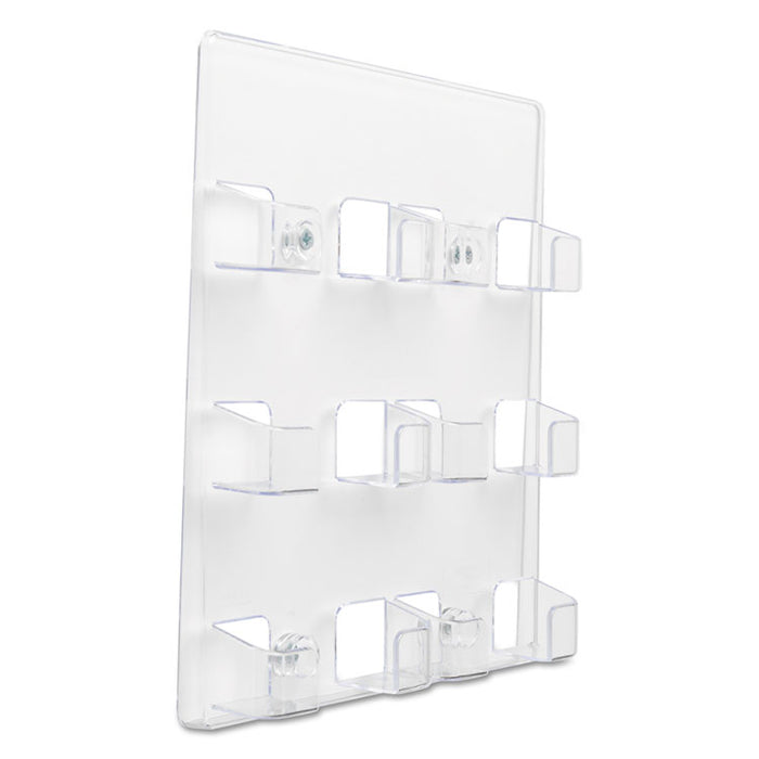 6-Pocket Business Card Holder, Holds 480 Cards, 8.5 x 1.63 x 9.75, Plastic, Clear