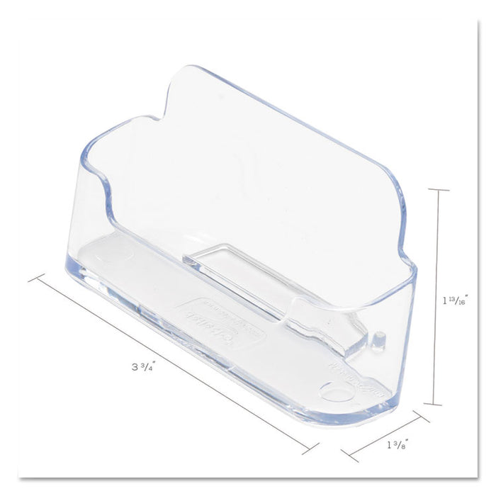 Horizontal Business Card Holder, 50 Card Cap, 3 7/8 x 1 13/16 x 1 3/8, Clear