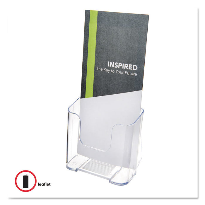 DocuHolder for Countertop/Wall-Mount, Leaflet Size, 4.25w x 3.25d x 7.75h, Clear