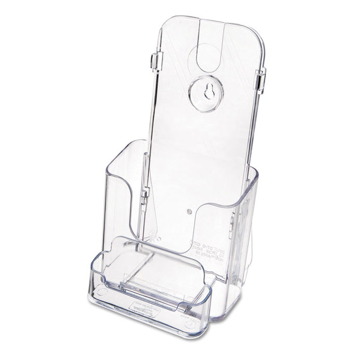 DocuHolder for Countertop/Wall-Mount w/Card Holder, 4.38w x 4.25d x 7.75h, Clear