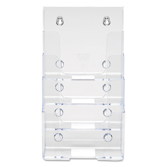 4-Compartment DocuHolder, Booklet Size, 6.88w x 6.25d x 10h, Clear
