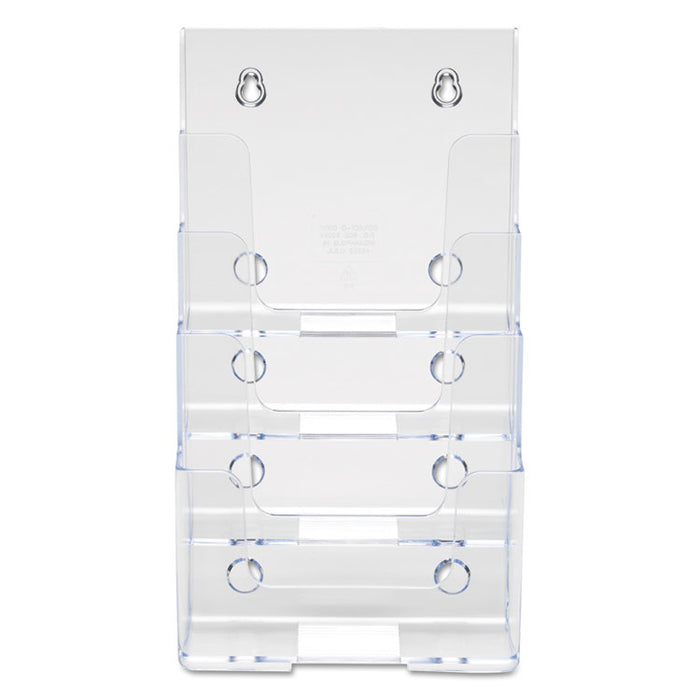 4-Compartment DocuHolder, Booklet Size, 6.88w x 6.25d x 10h, Clear