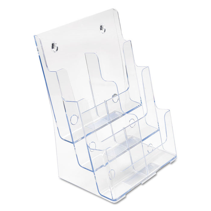 6-Compartment DocuHolder, Leaflet Size, 9.63w x 6.25d x 12.63h, Clear