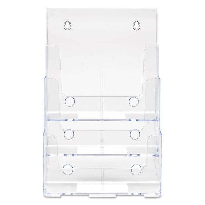 3-Compartment DocuHolder, Magazine Size, 9.5w x 6.25d x 12.63, Clear