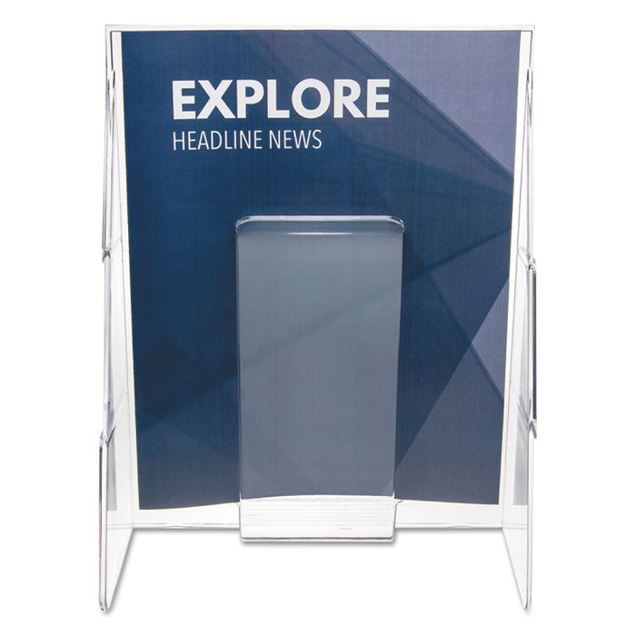 Stand-Tall Wall-Mount Literature Rack, Magazine, 9.13w x 3.25d x 11.88h, Clear