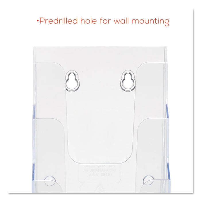 4-Compartment DocuHolder, Leaflet Size, 4.88w x 6.13d x 10h, Clear