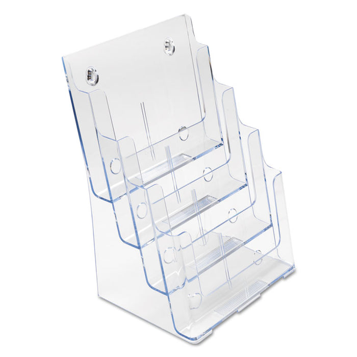 4-Compartment DocuHolder, Magazine Size, 9.38w x 7d x 13.63h, Clear