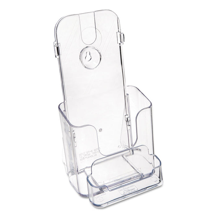 DocuHolder for Countertop/Wall-Mount w/Card Holder, 4.38w x 4.25d x 7.75h, Clear