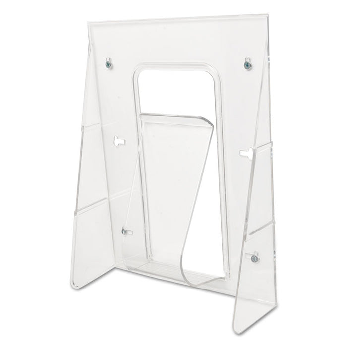Stand-Tall Wall-Mount Literature Rack, Magazine, 9.13w x 3.25d x 11.88h, Clear