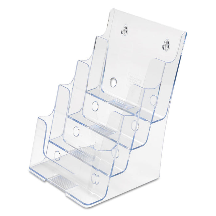 4-Compartment DocuHolder, Booklet Size, 6.88w x 6.25d x 10h, Clear