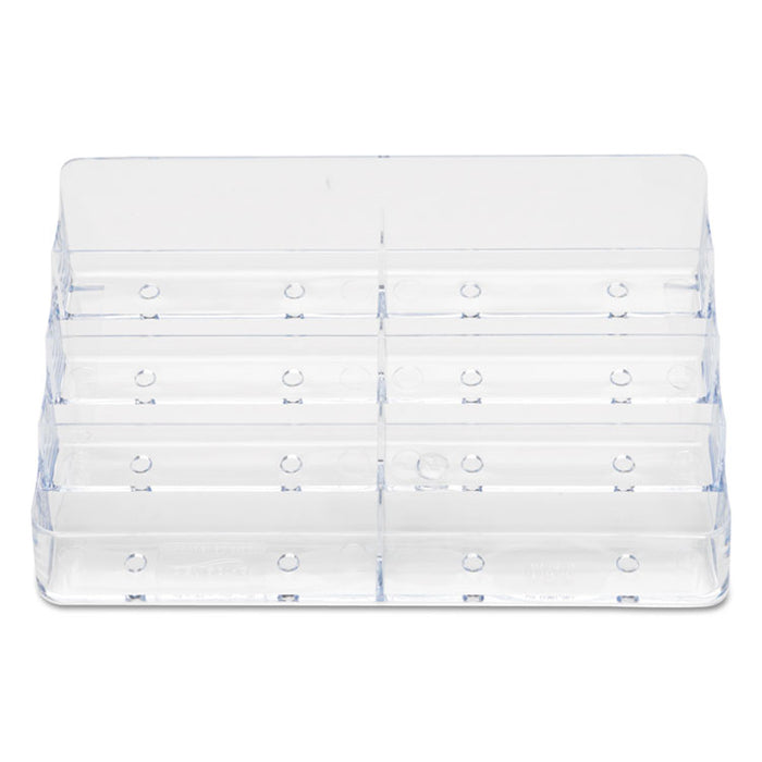 8-Pocket Business Card Holder, 400 Card Cap, 7 7/8 x 3 3/8 x 3 1/2, Clear
