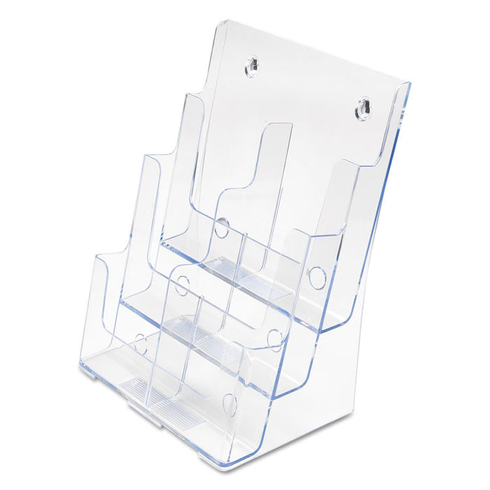 6-Compartment DocuHolder, Leaflet Size, 9.63w x 6.25d x 12.63h, Clear