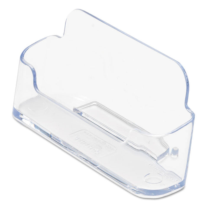 Horizontal Business Card Holder, 50 Card Cap, 3 7/8 x 1 13/16 x 1 3/8, Clear