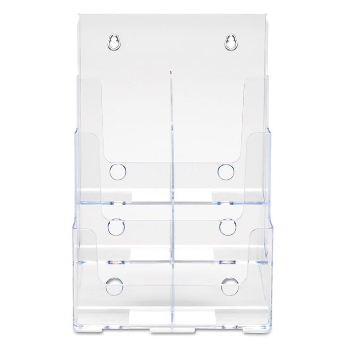 6-Compartment DocuHolder, Leaflet Size, 9.63w x 6.25d x 12.63h, Clear