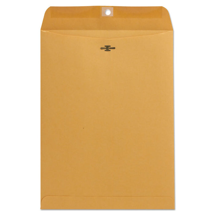 Kraft Clasp Envelope, #10 1/2, Square Flap, Clasp/Gummed Closure, 9 x 12, Brown Kraft, 100/Box