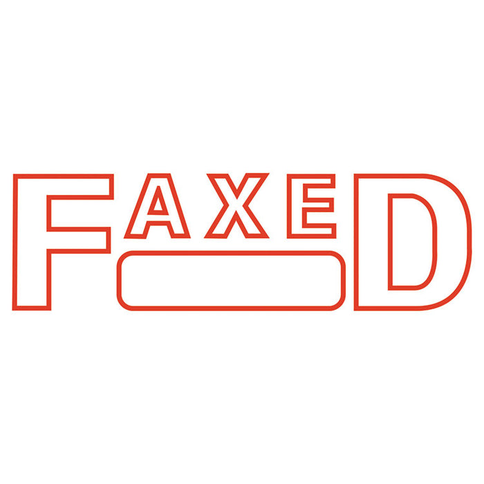 Green Line Message Stamp, Faxed, 1 1/2 x 9/16, Red