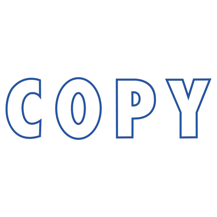 Green Line Message Stamp, Copy, 1 1/2 x 9/16, Blue