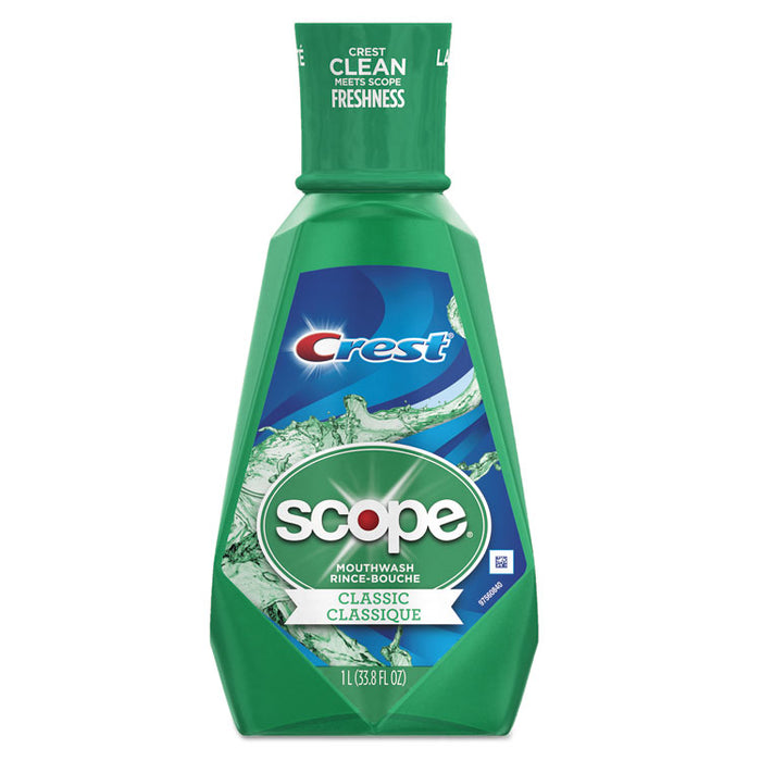 + Scope Mouth Rinse, Classic Mint, 1 L Bottle, 6/Carton