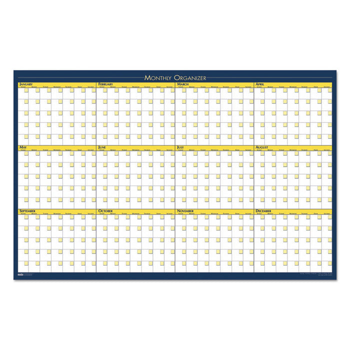 100% Recycled 12-Month Laminated Planning Board, 36 x 24