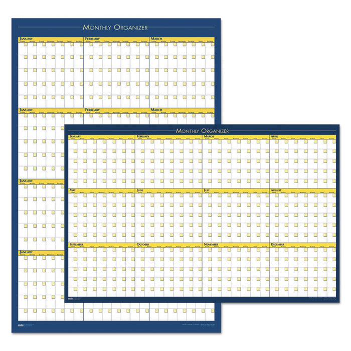 100% Recycled 12-Month Laminated Planning Board, 36 x 24