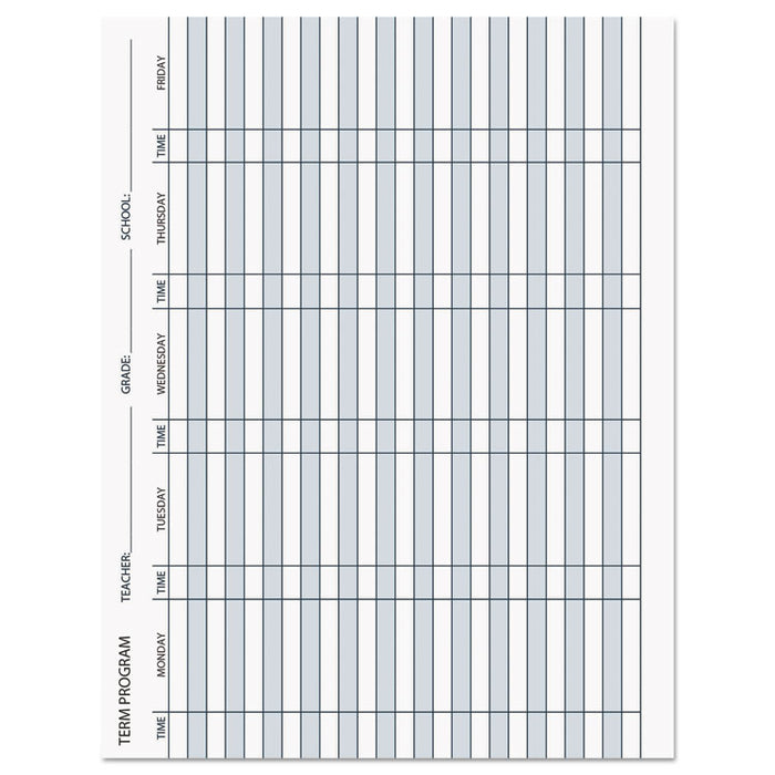 Recycled Teacher's Planner, Weekly, Two-Page Spread (Seven Classes), 11 x 8.5, Blue Cover