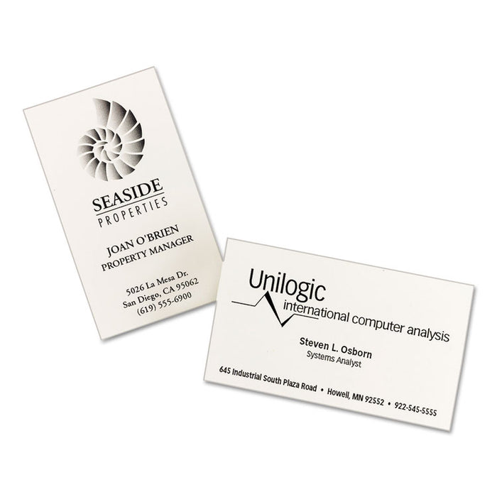 Printable Microperforated Business Cards w/Sure Feed Technology, Laser, 2 x 3.5, Ivory, 250 Cards, 10/Sheet, 25 Sheets/Pack