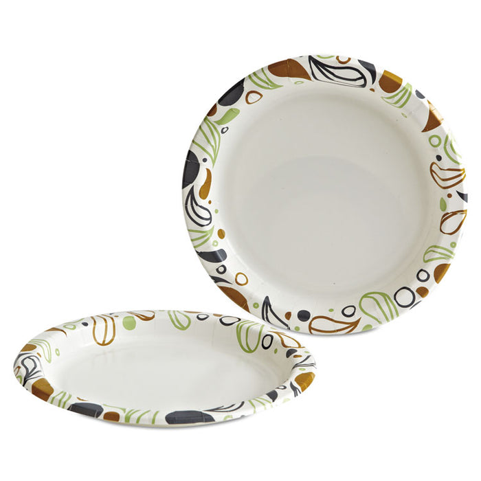 Deerfield Printed Paper Plates, 9" Dia,Coated/Soak Proof 125 Plates/Pk, 8 Pks/Ct